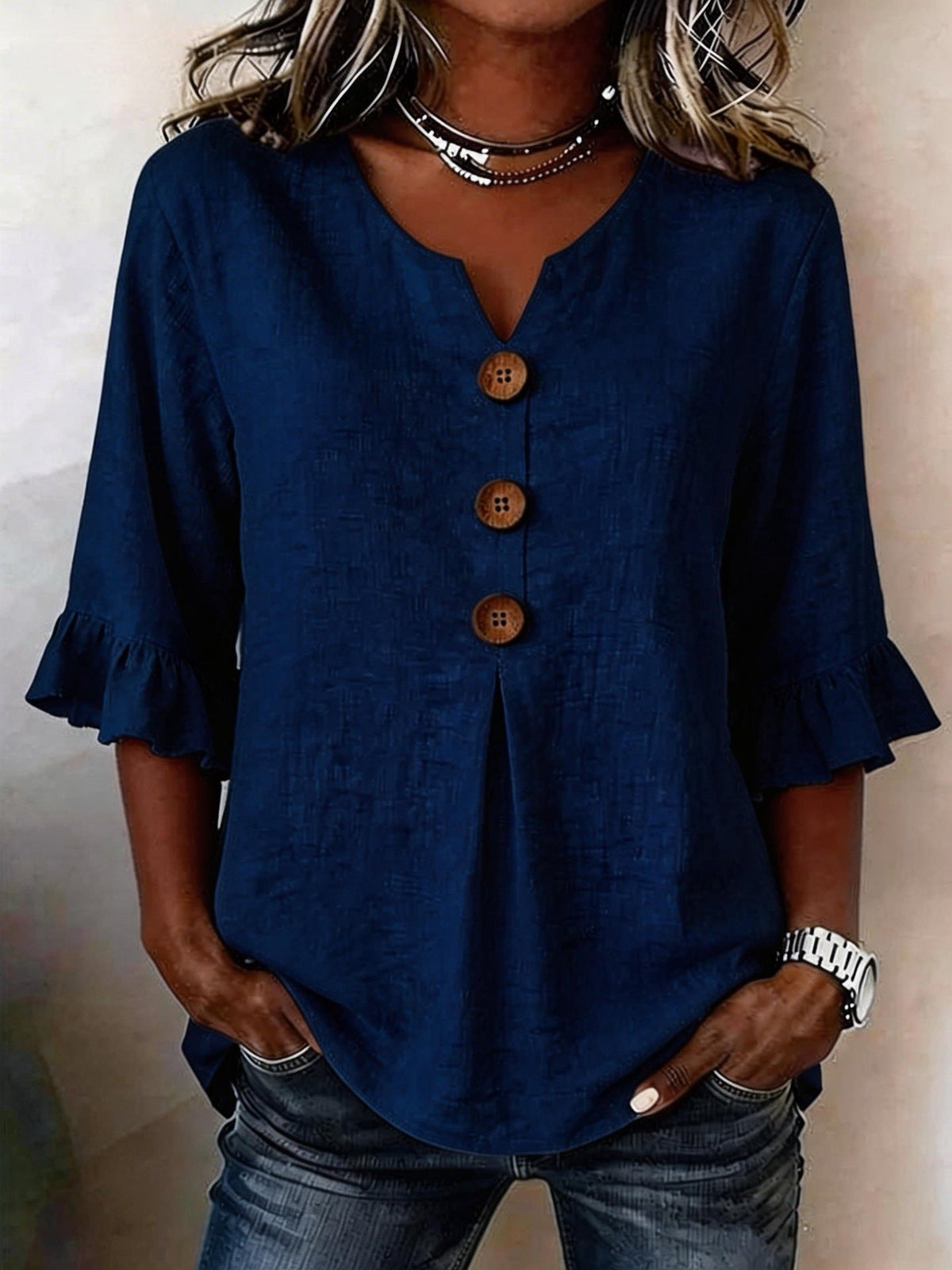 Romantische Blouse met Ruches voor Dames