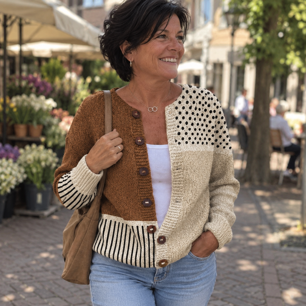 Gebreid patchwork vest
