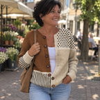 Gebreid patchwork vest