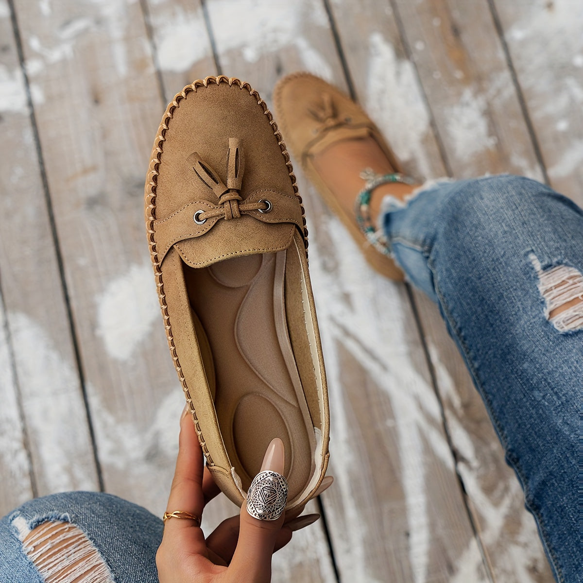 CHIQUE KLASSIEKE MOCASSINS VOOR DAMES