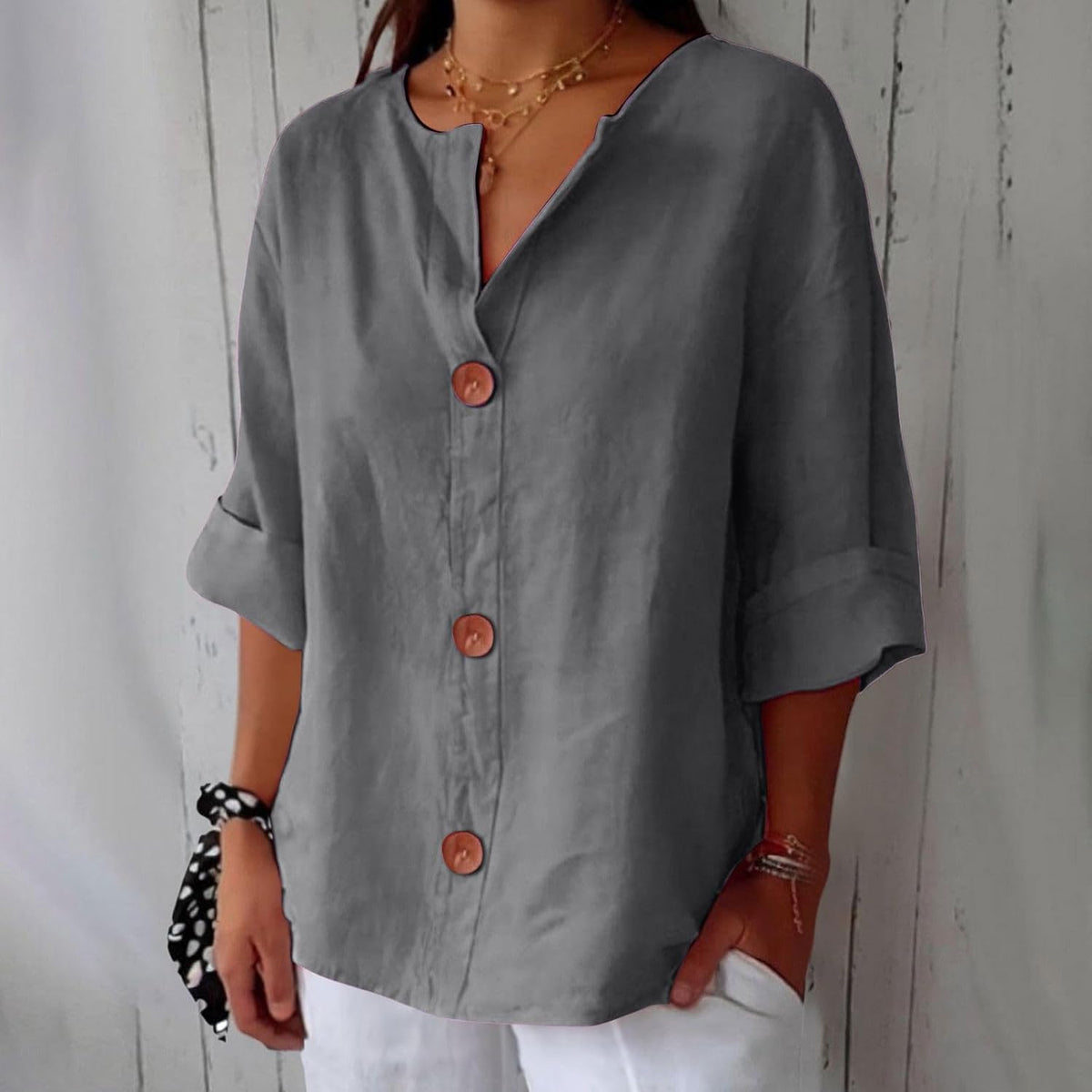 Dames T-shirt met V-hals