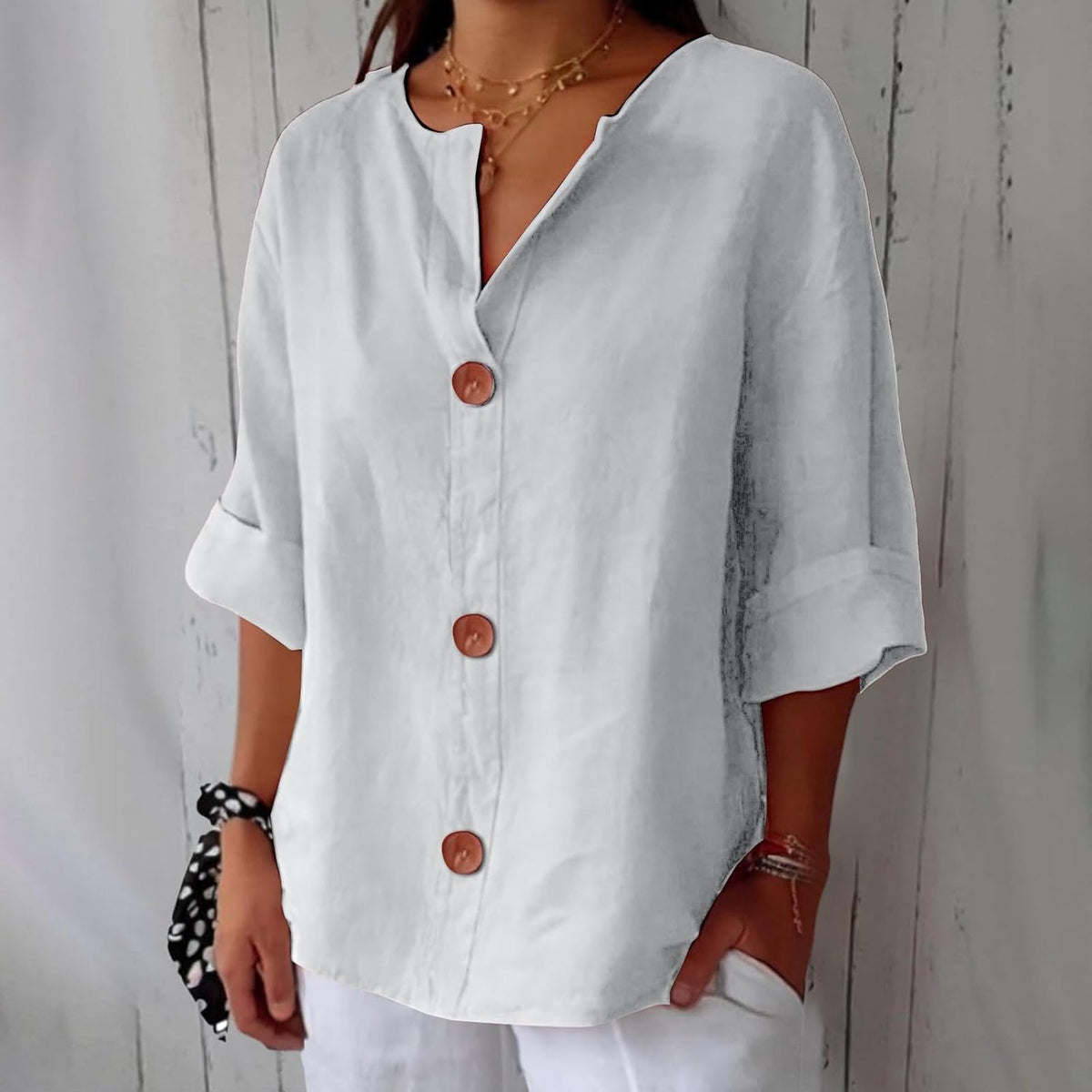 Dames T-shirt met V-hals