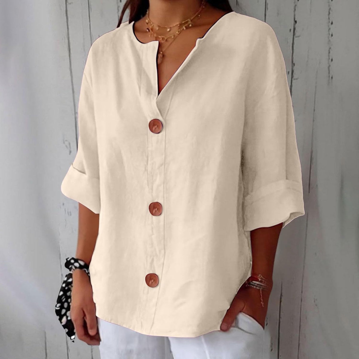 Dames T-shirt met V-hals