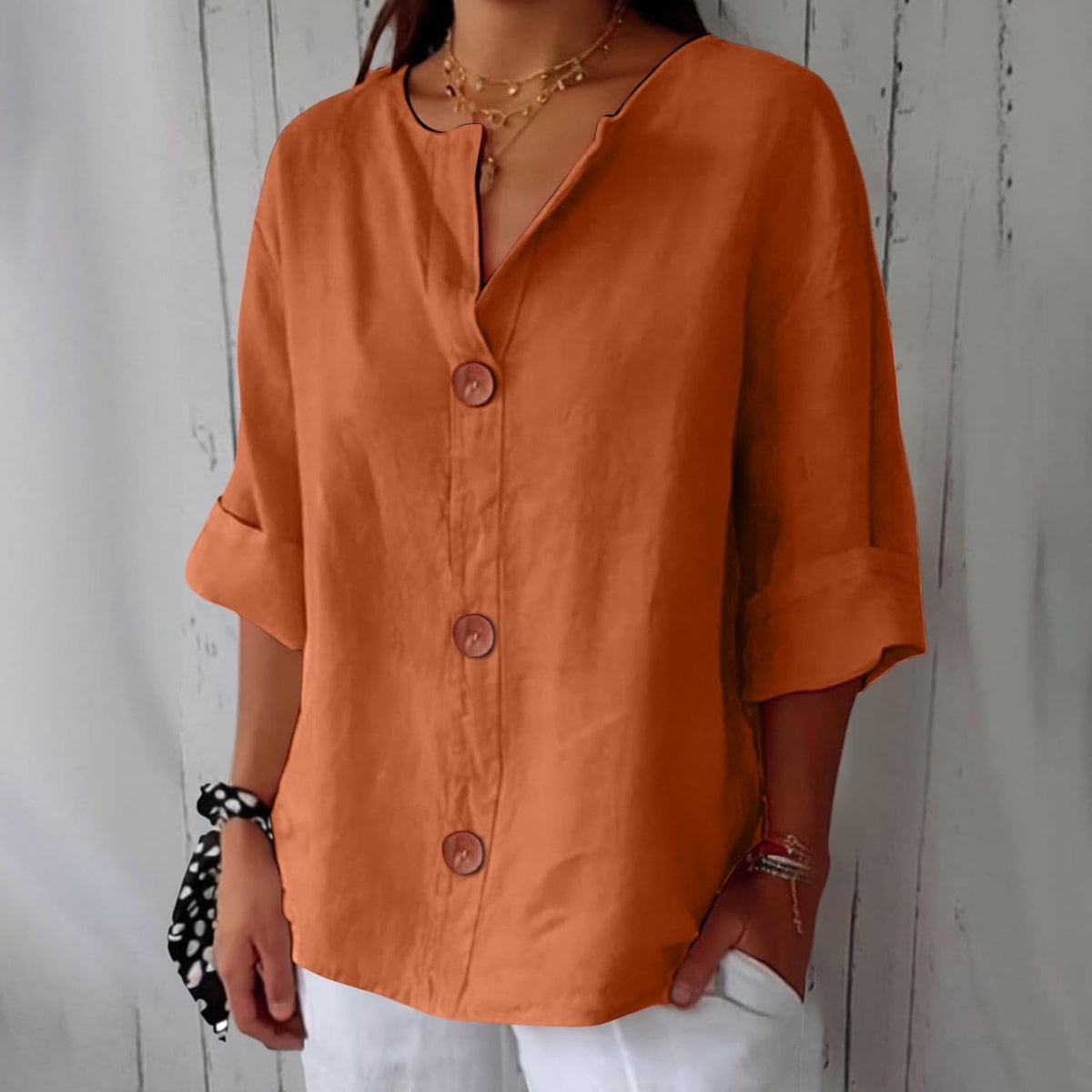 Dames T-shirt met V-hals