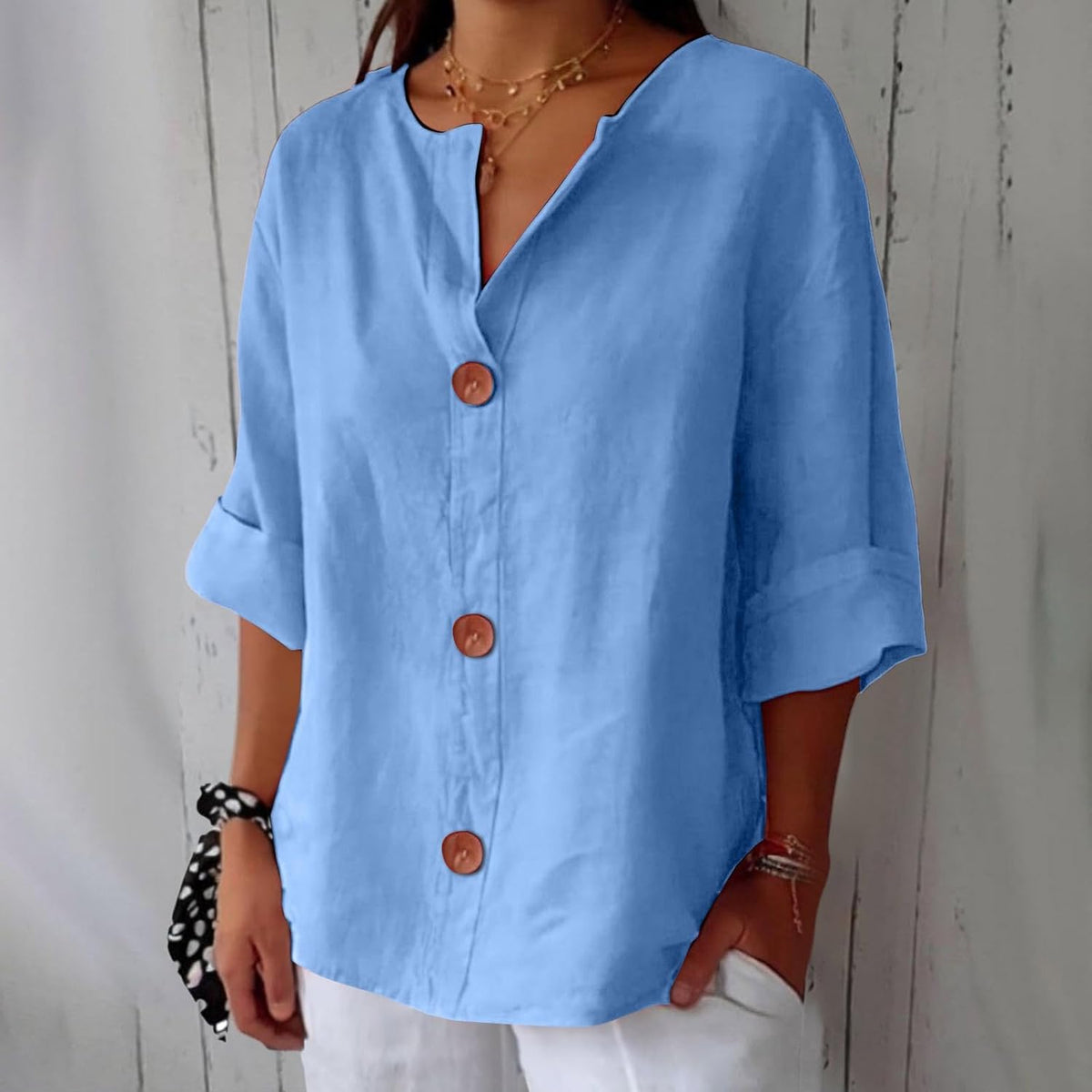 Dames T-shirt met V-hals
