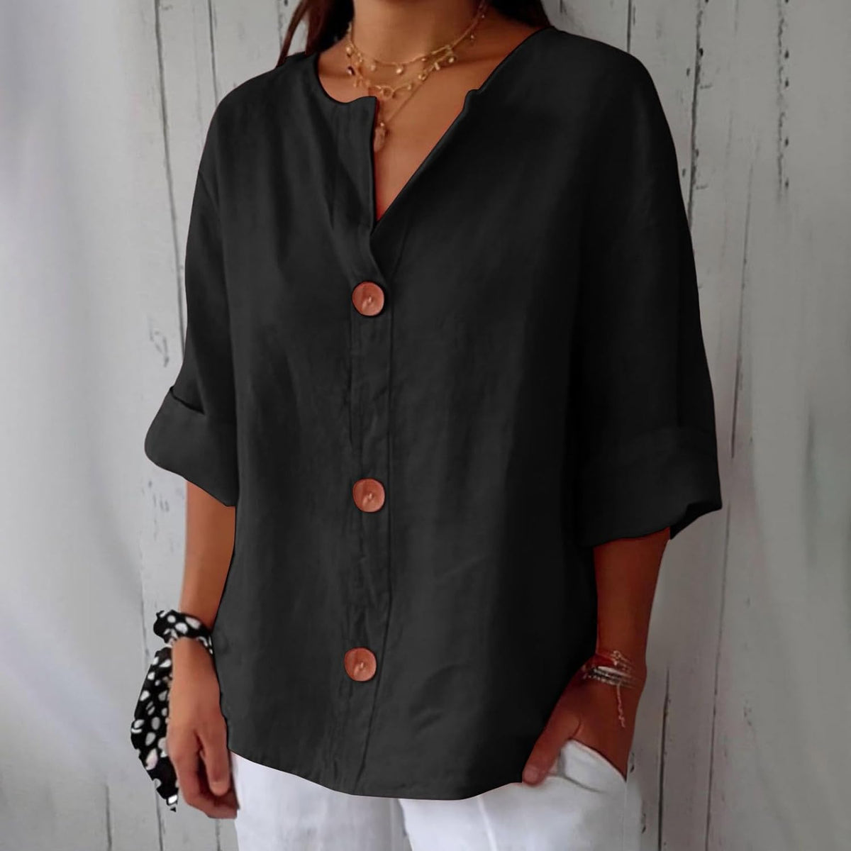 Dames T-shirt met V-hals