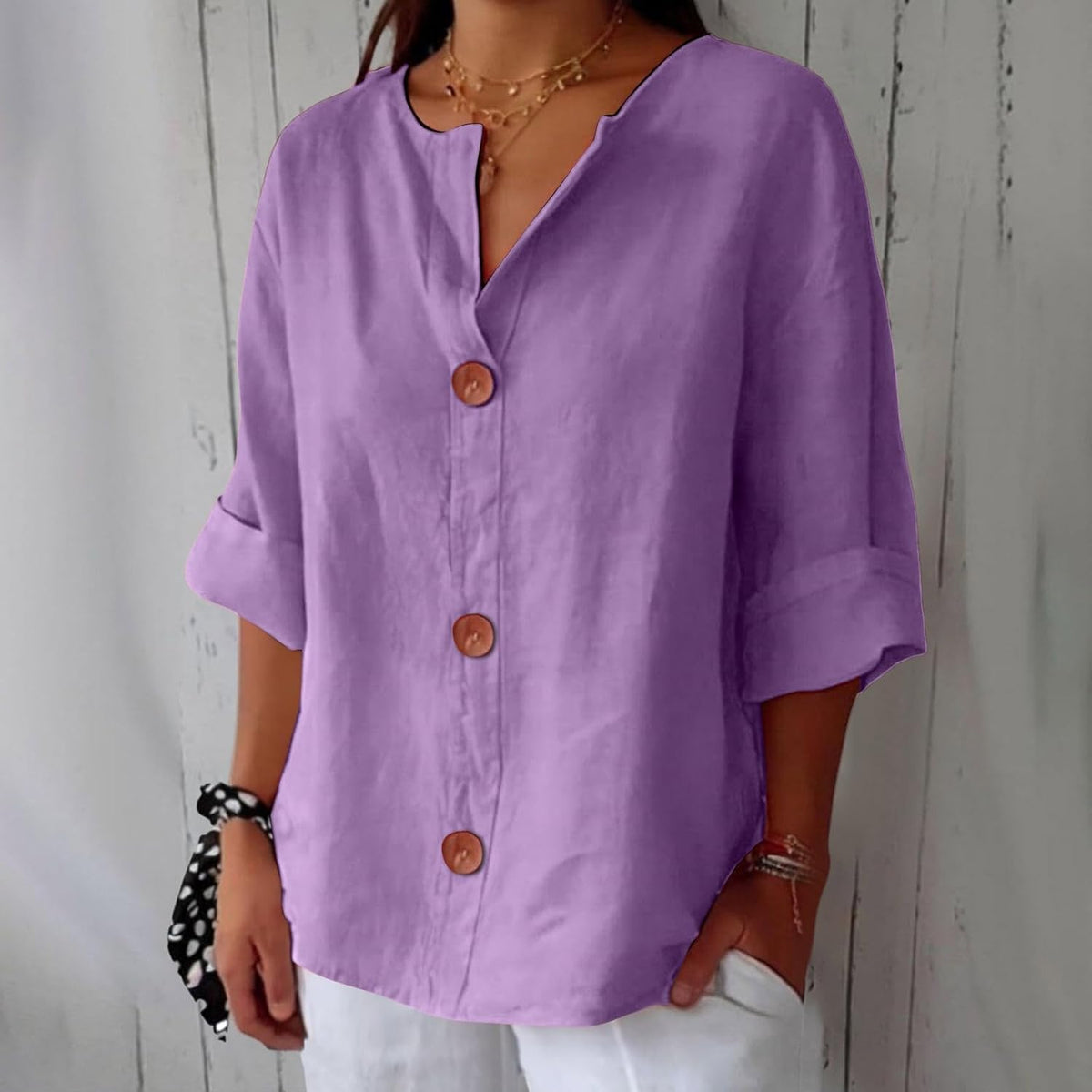 Dames T-shirt met V-hals