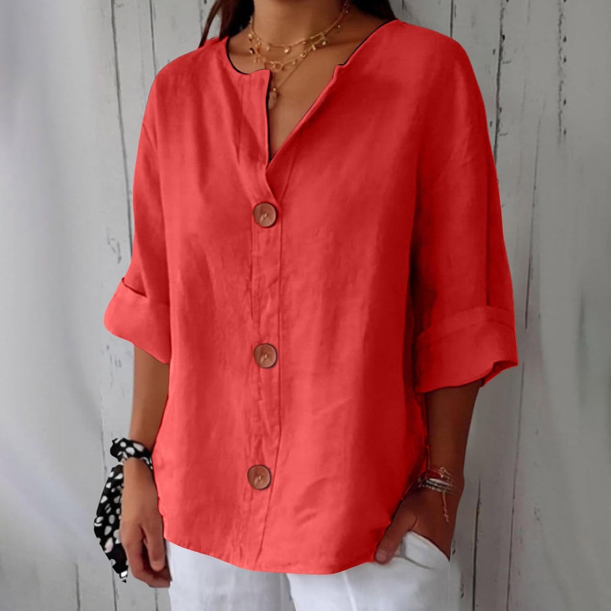 Dames T-shirt met V-hals
