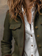Vintage blazer met contrasterende chevronranden