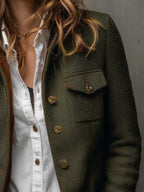 Vintage blazer met contrasterende chevronranden