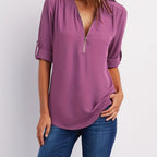 BLOUSE MET RITSSLUITING VOOR DAMES