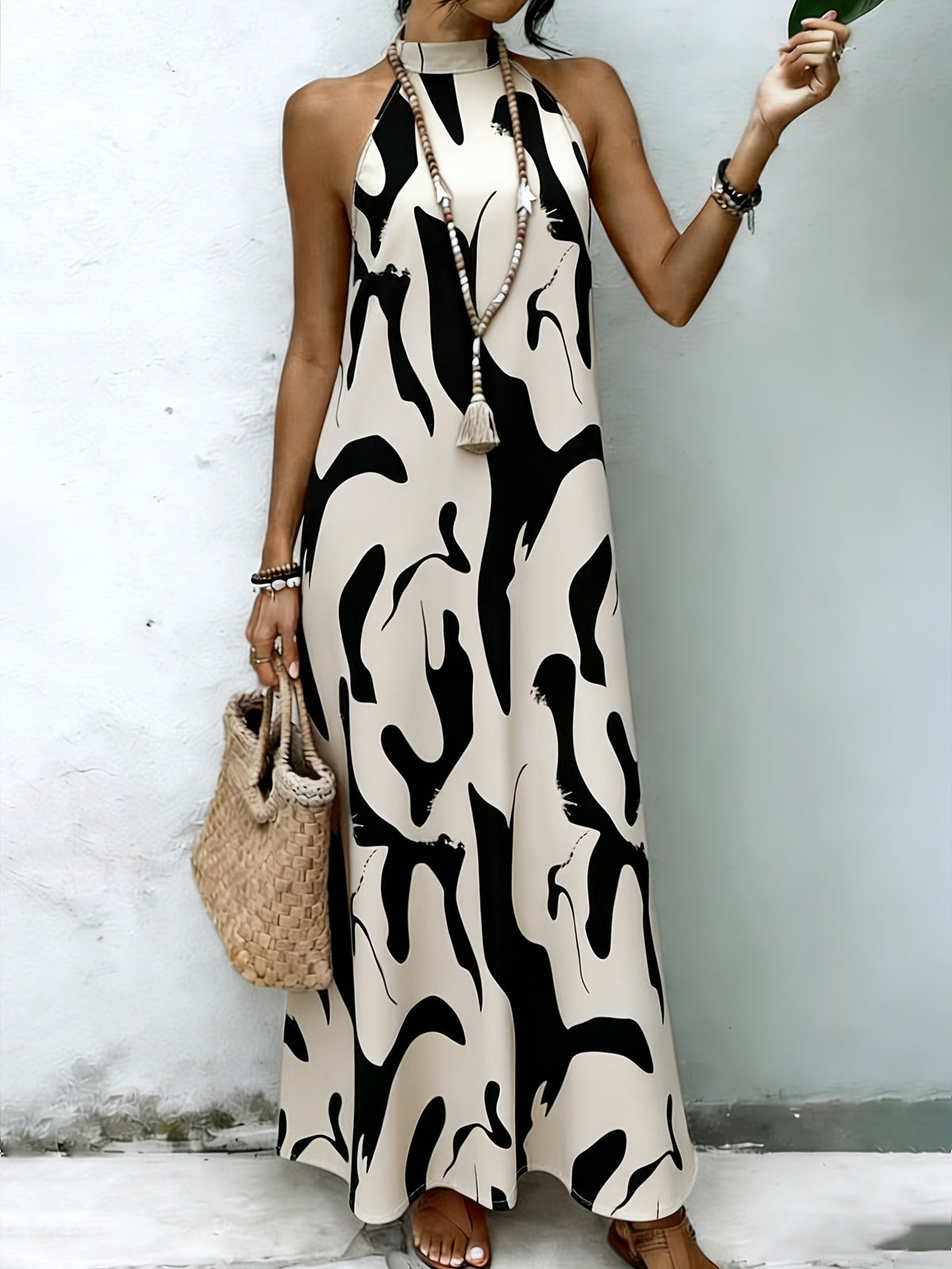CHIQUE MAXI-HALTERJURK VOOR DAMES