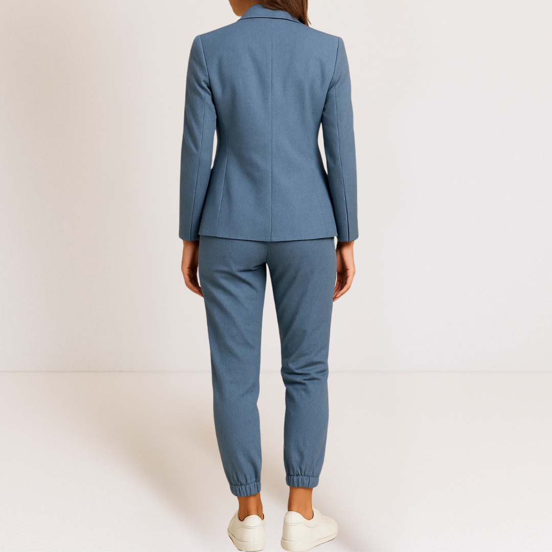 SLIMME KLASSIEKE BLAZER EN JOGGER BIJPASSENDE SET VOOR DAMES