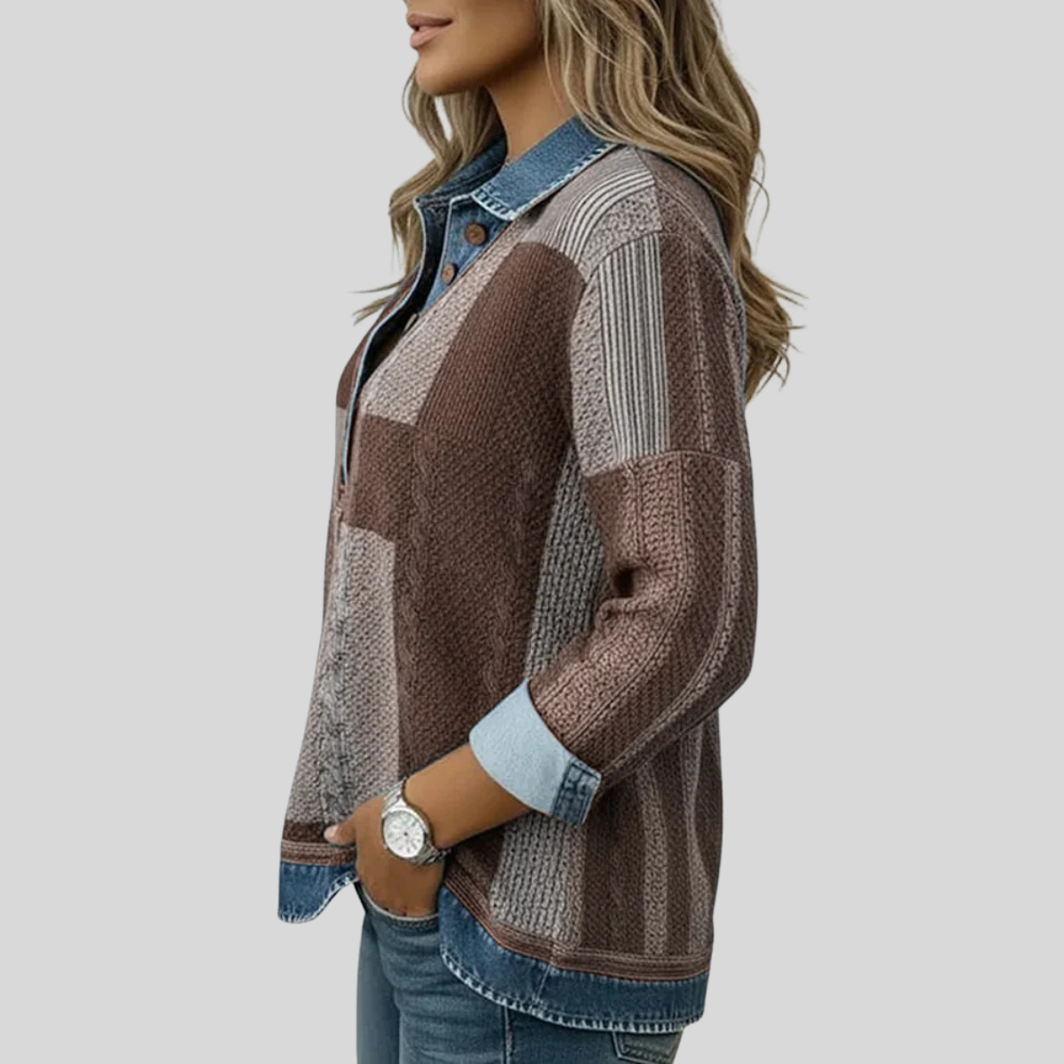 Meridell™ | Kleurblok Print Sweater