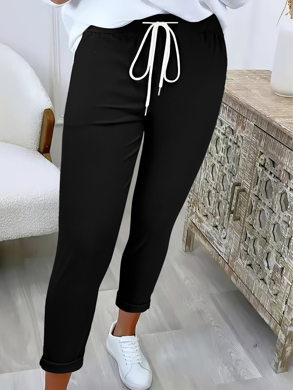 MODERNE BROEK MET TREKKOORD VOOR DAMES