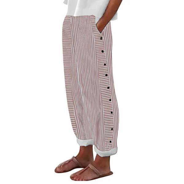 GESTREEPTE SOEPELVALLENDE BROEK VOOR DAMES