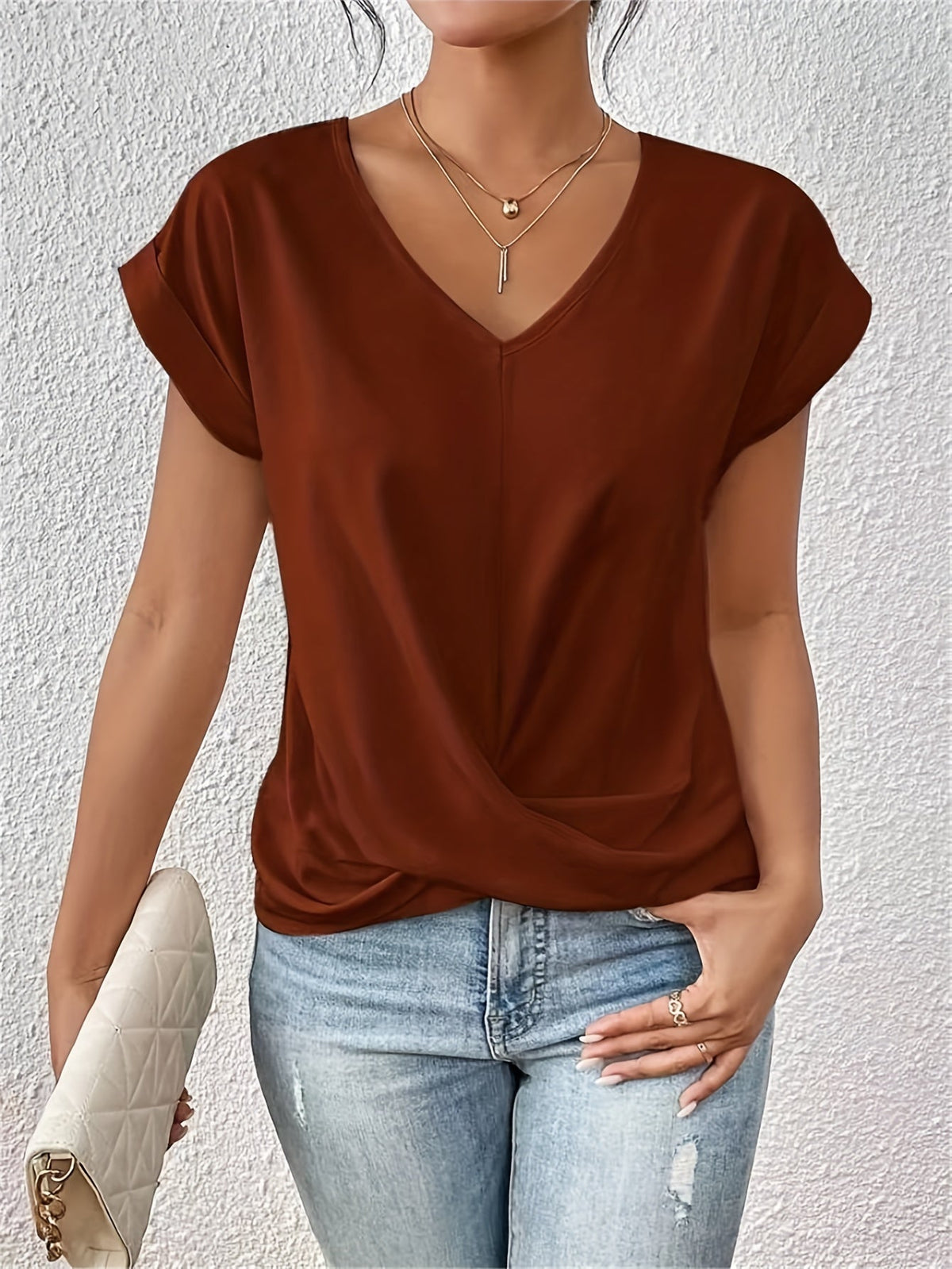 Elegant T-shirt met V-hals voor dames