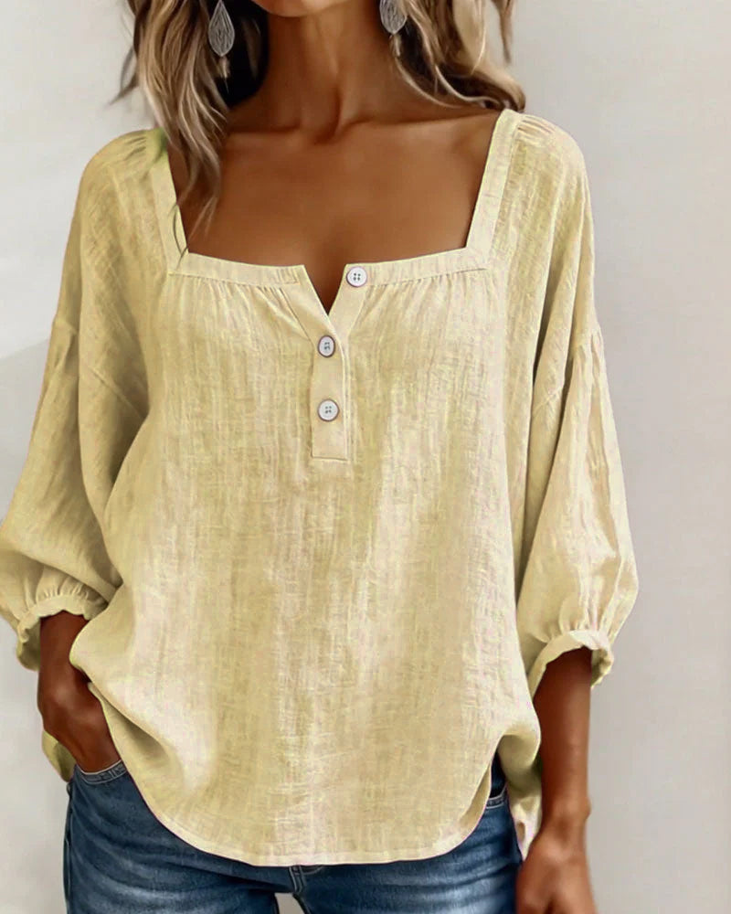 Blouse met vierkante hals voor dames