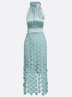 MIDIDRESS CHIQUE MET HALTERKOL VOOR VROUWEN