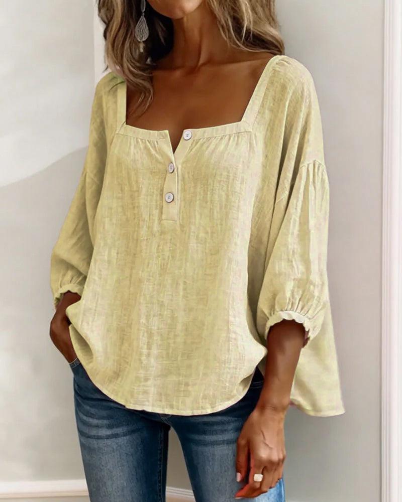 Blouse met vierkante hals voor dames