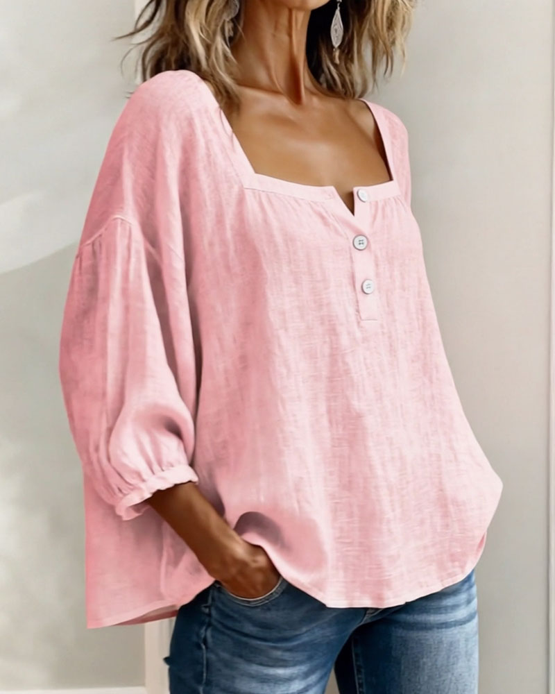 Blouse met vierkante hals voor dames