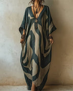 MAXI ABSTRACTE JURK VOOR DAMES