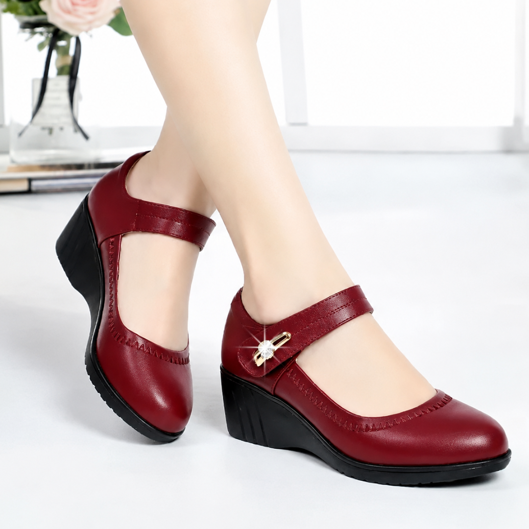 KLASSIEKE SCHOENEN MET HALFHOGE HAK VOOR DAMES