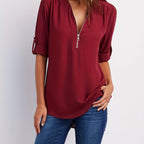 BLOUSE MET RITSSLUITING VOOR DAMES