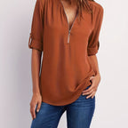 BLOUSE MET RITSSLUITING VOOR DAMES