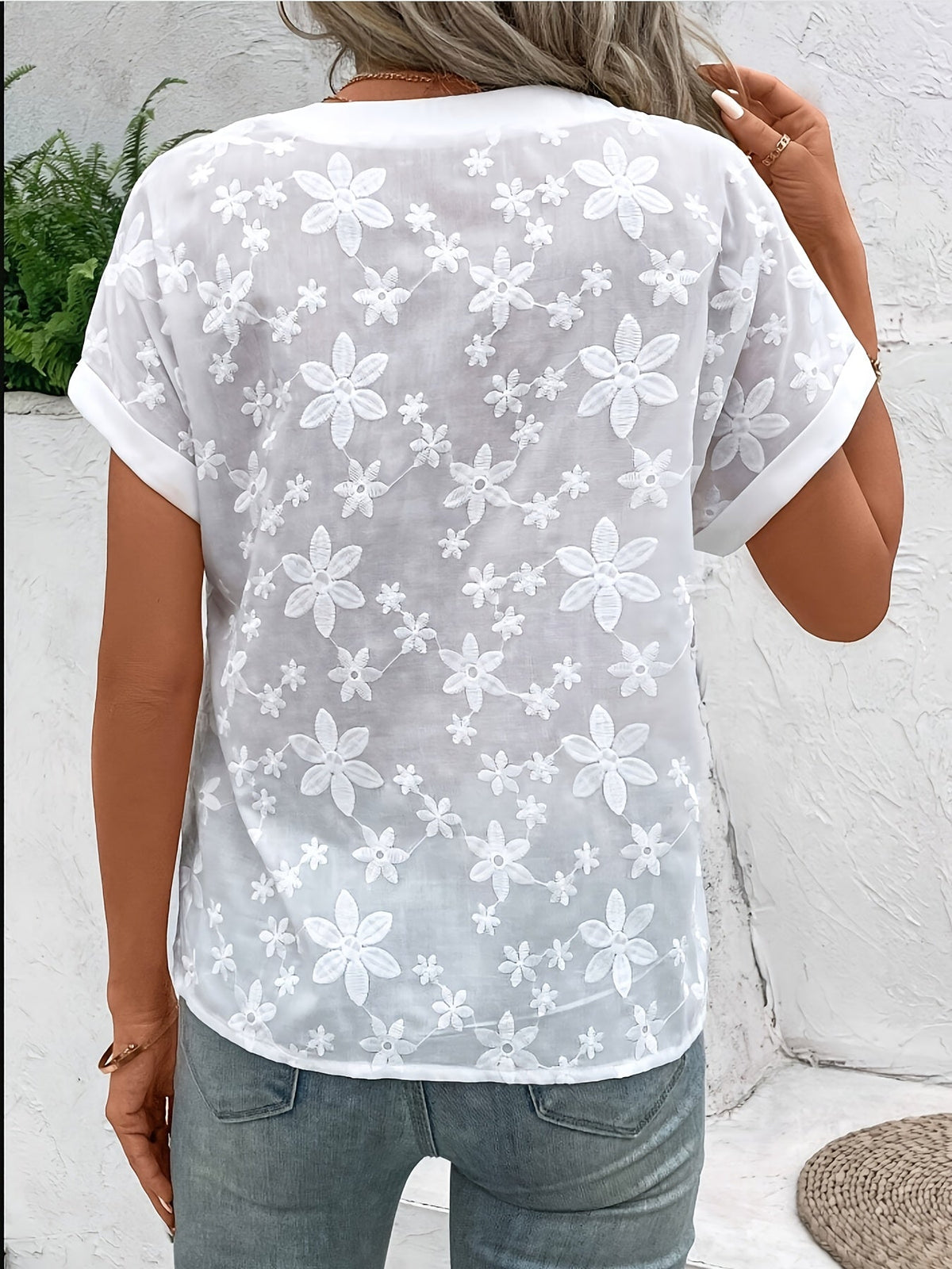 BLOEMENBLOUSE MET V-HALS VOOR DAMES