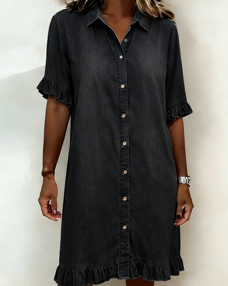 MODERNE DENIM MIDIJURK VOOR DAMES