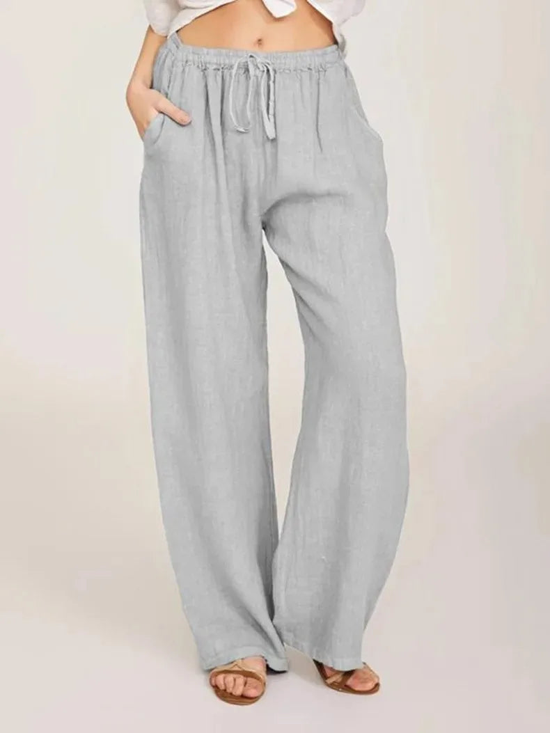 KLASSIEKE BROEK MET WIJDE PIJPEN VOOR DAMES