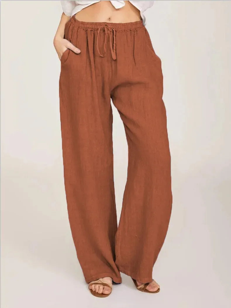 KLASSIEKE BROEK MET WIJDE PIJPEN VOOR DAMES