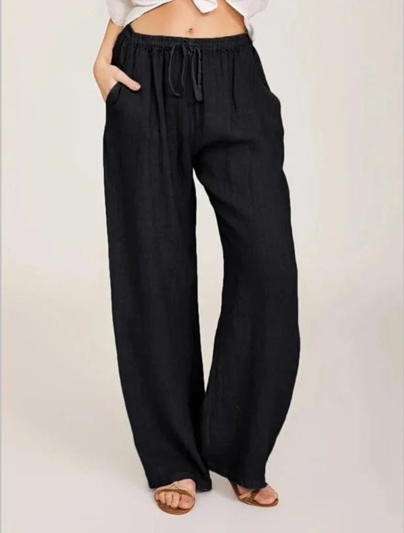 KLASSIEKE BROEK MET WIJDE PIJPEN VOOR DAMES