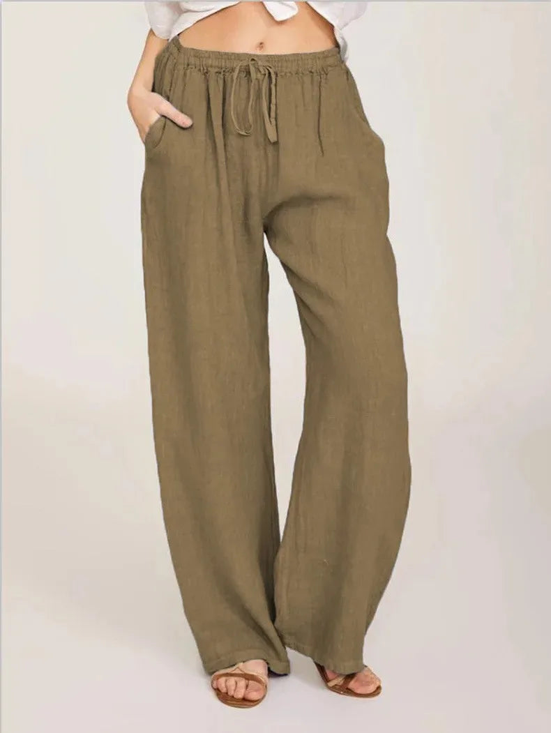 KLASSIEKE BROEK MET WIJDE PIJPEN VOOR DAMES