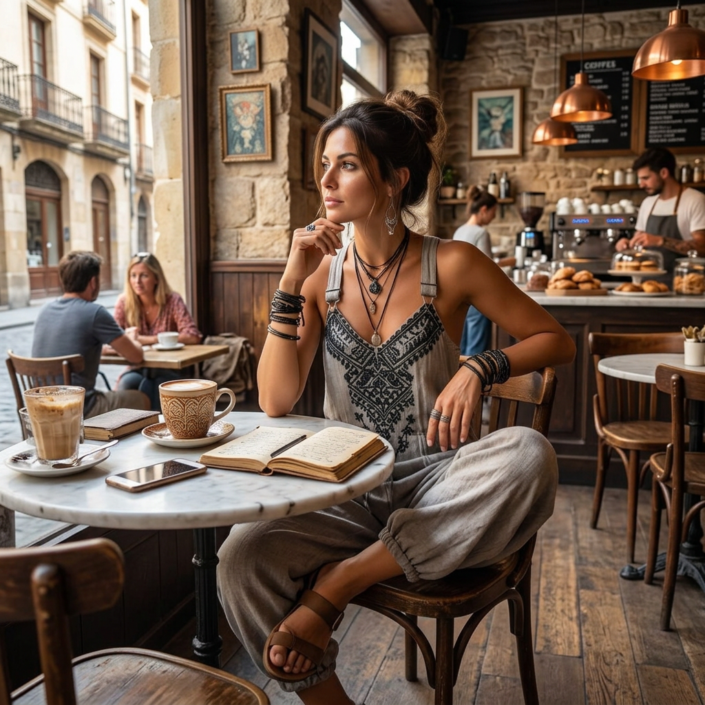 BOHEMIAN GEBORDUURDE JUMPSUIT VOOR DAMES
