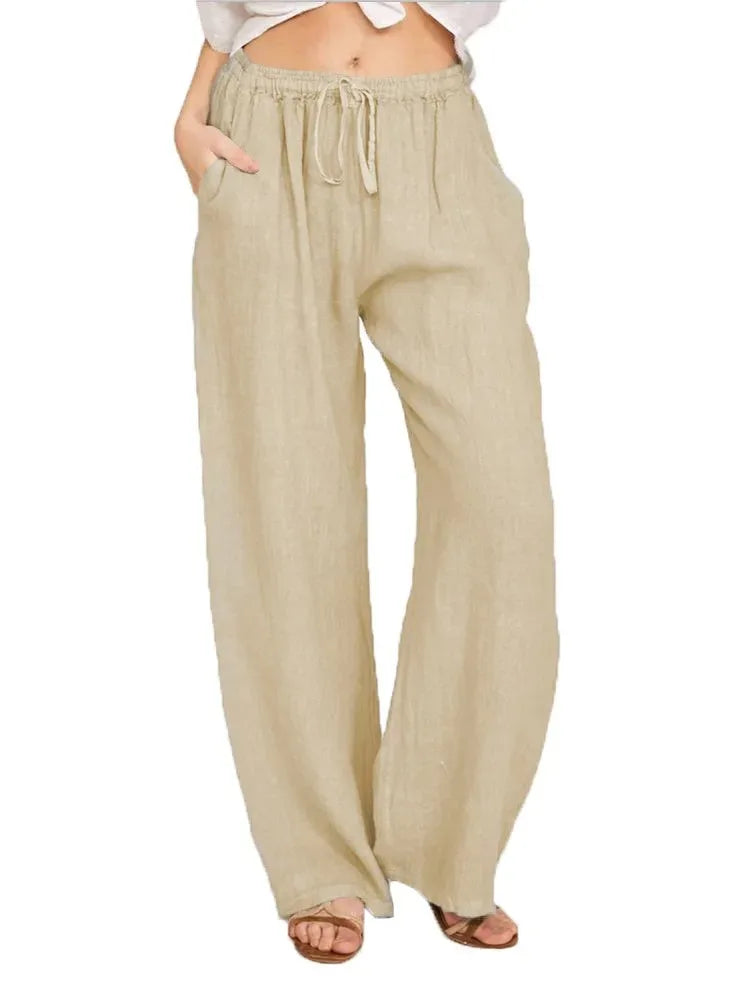 KLASSIEKE BROEK MET WIJDE PIJPEN VOOR DAMES