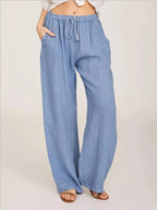 KLASSIEKE BROEK MET WIJDE PIJPEN VOOR DAMES