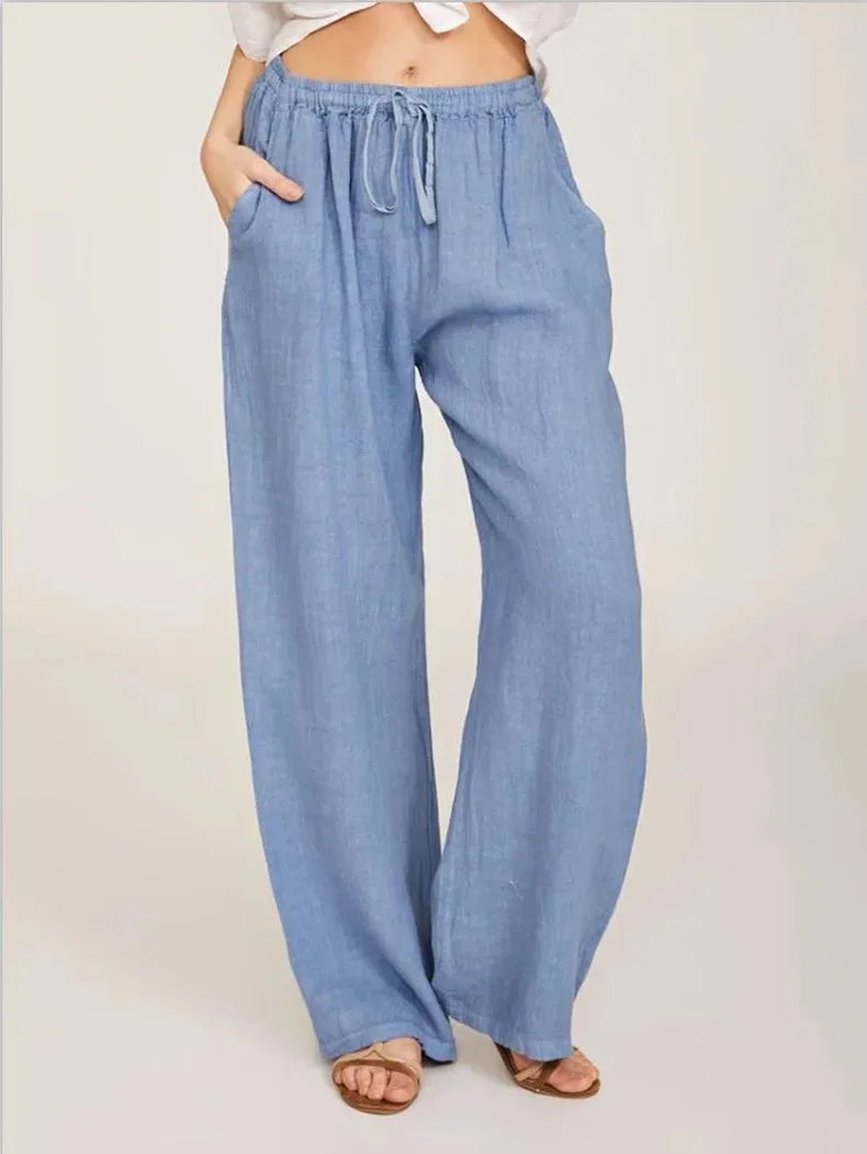 KLASSIEKE BROEK MET WIJDE PIJPEN VOOR DAMES