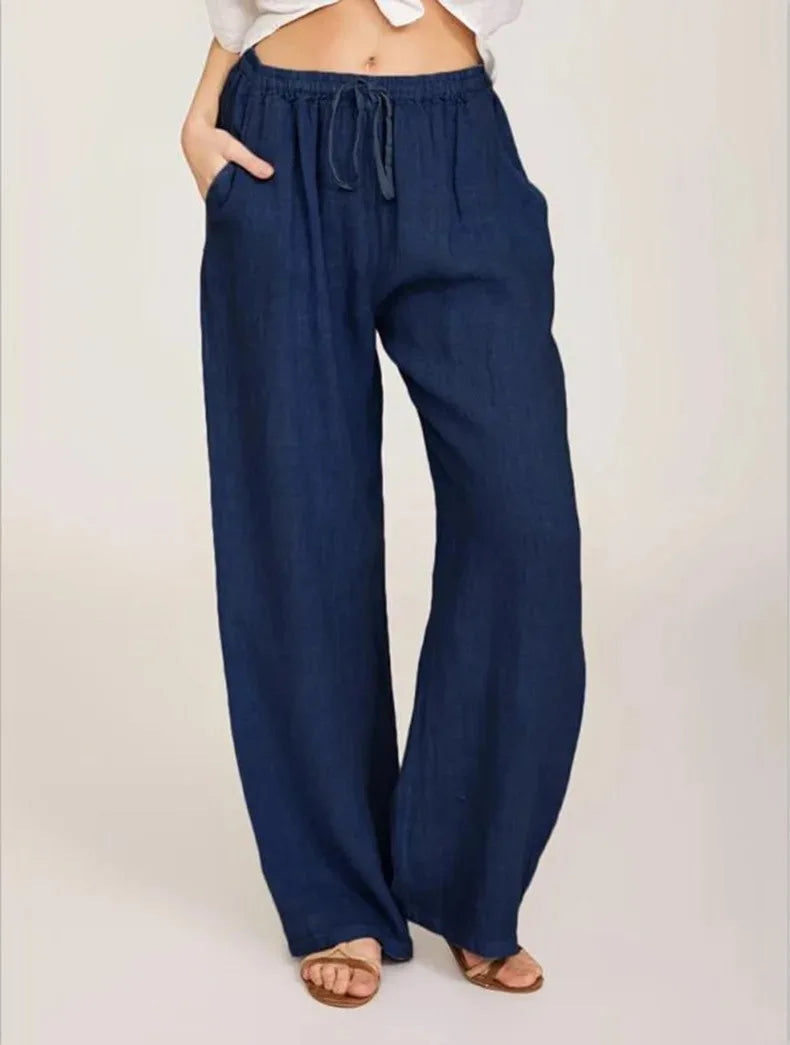 KLASSIEKE BROEK MET WIJDE PIJPEN VOOR DAMES