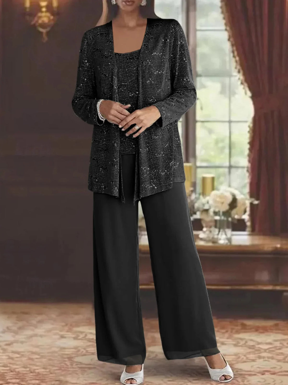 CHIFFON BROEKENSET VOOR DAMES