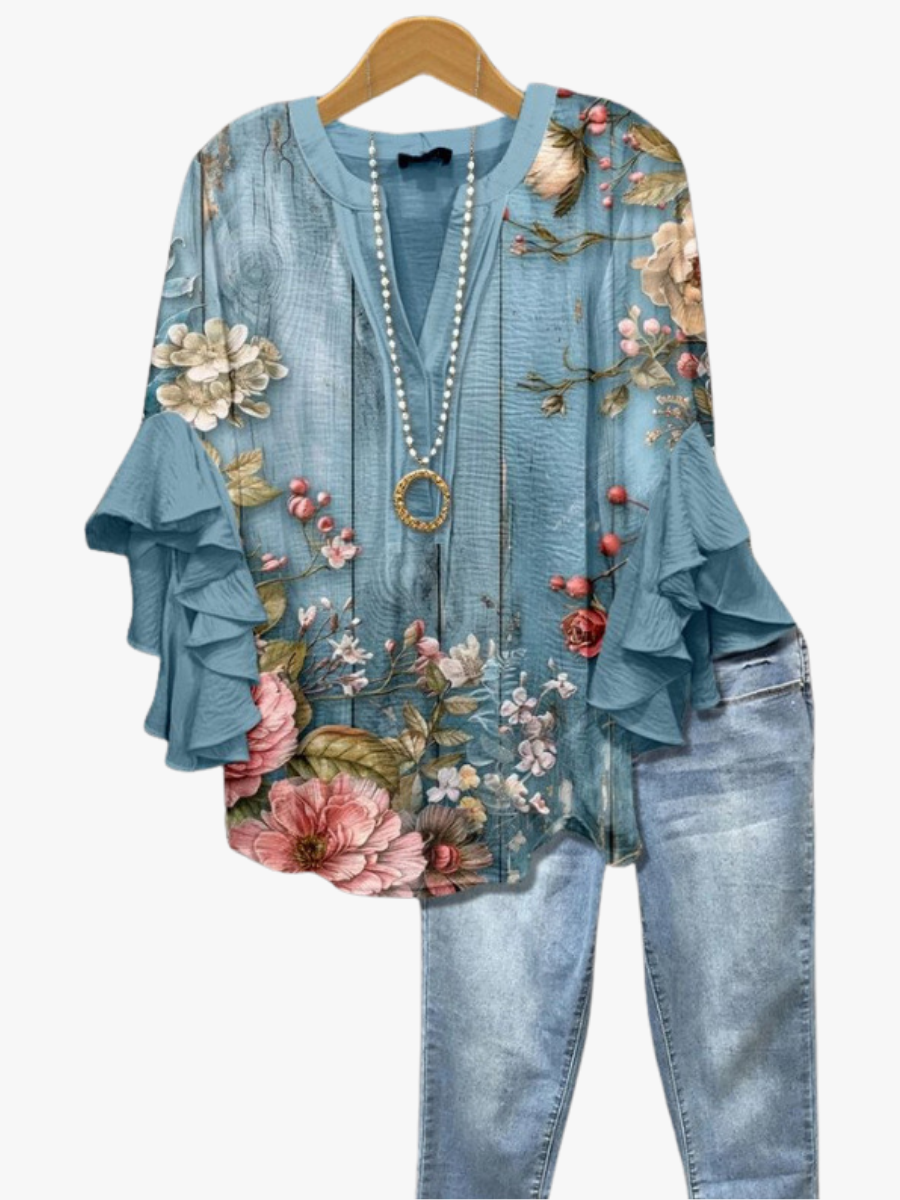 BLOUSE MET RUFFLES VOOR DAMES