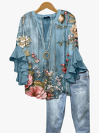 BLOUSE MET RUFFLES VOOR DAMES