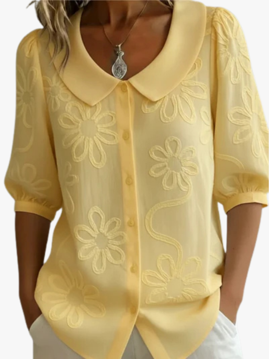 Dames top met bloemenprint en ronde hals