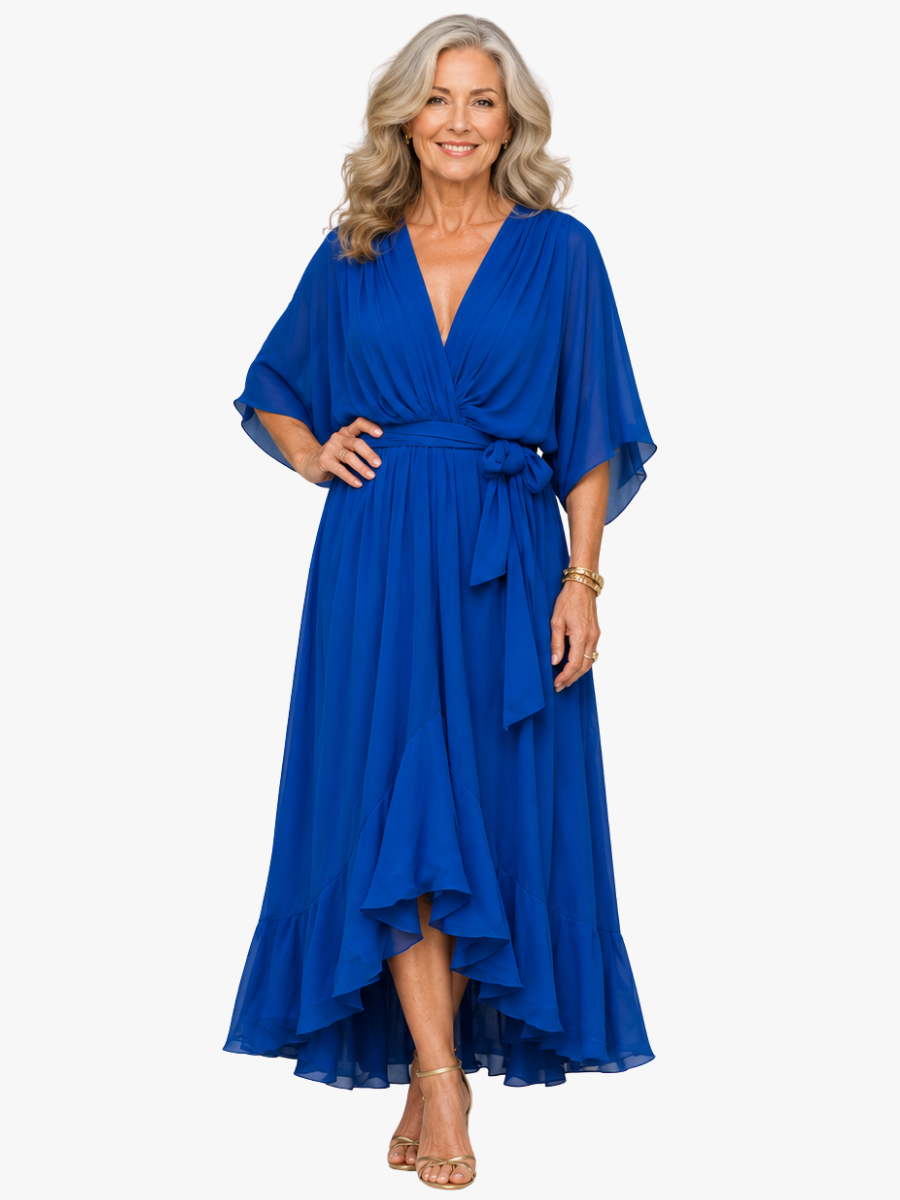 ELEGANTE DRAPEERDE MAXIJURK VOOR DAMES