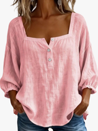 Linnen blouse met ballonmouwen voor dames