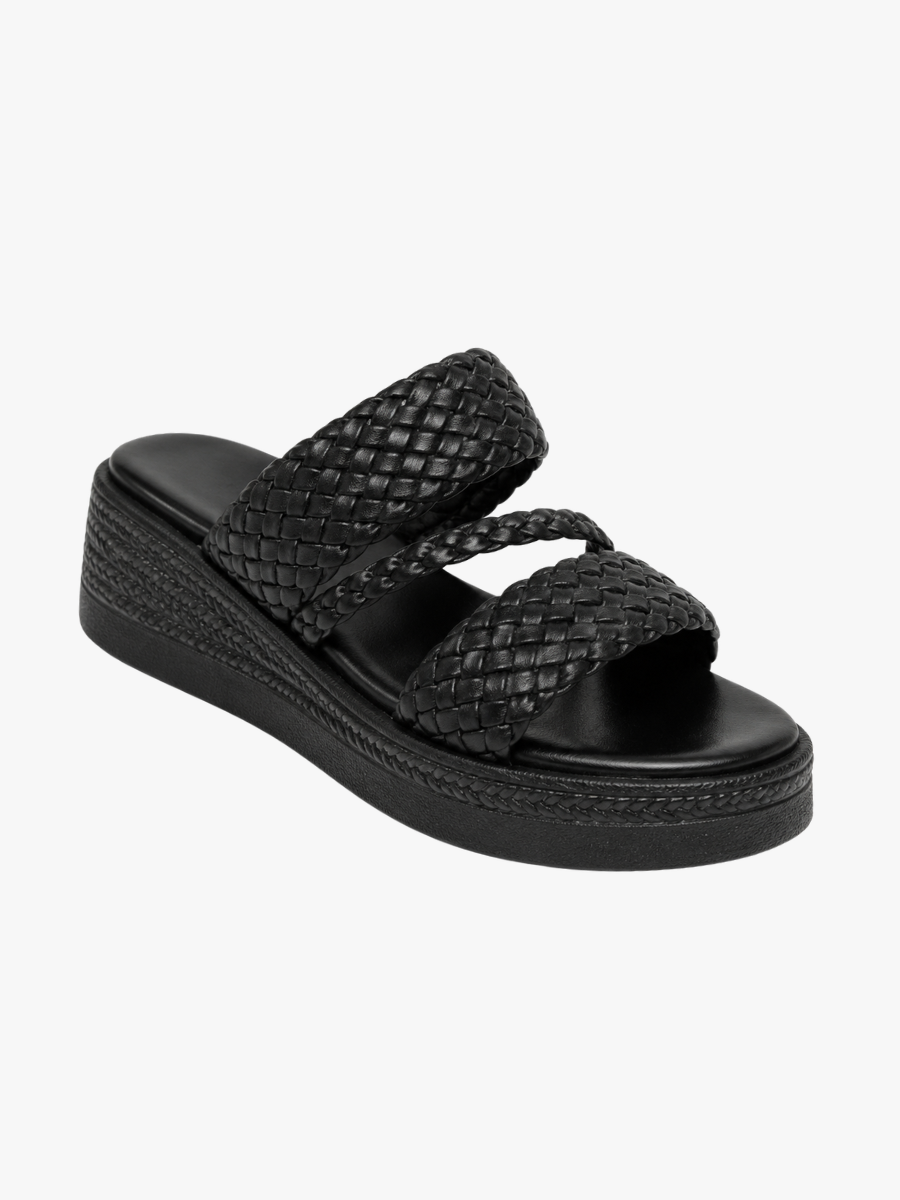 GEVLOCHTE SLEEHAKSANDALEN VOOR DAMES