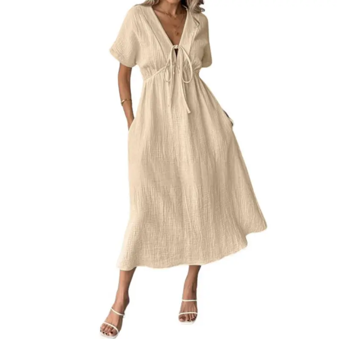 MAXI-JURK MET V-HALS VOOR DAMES