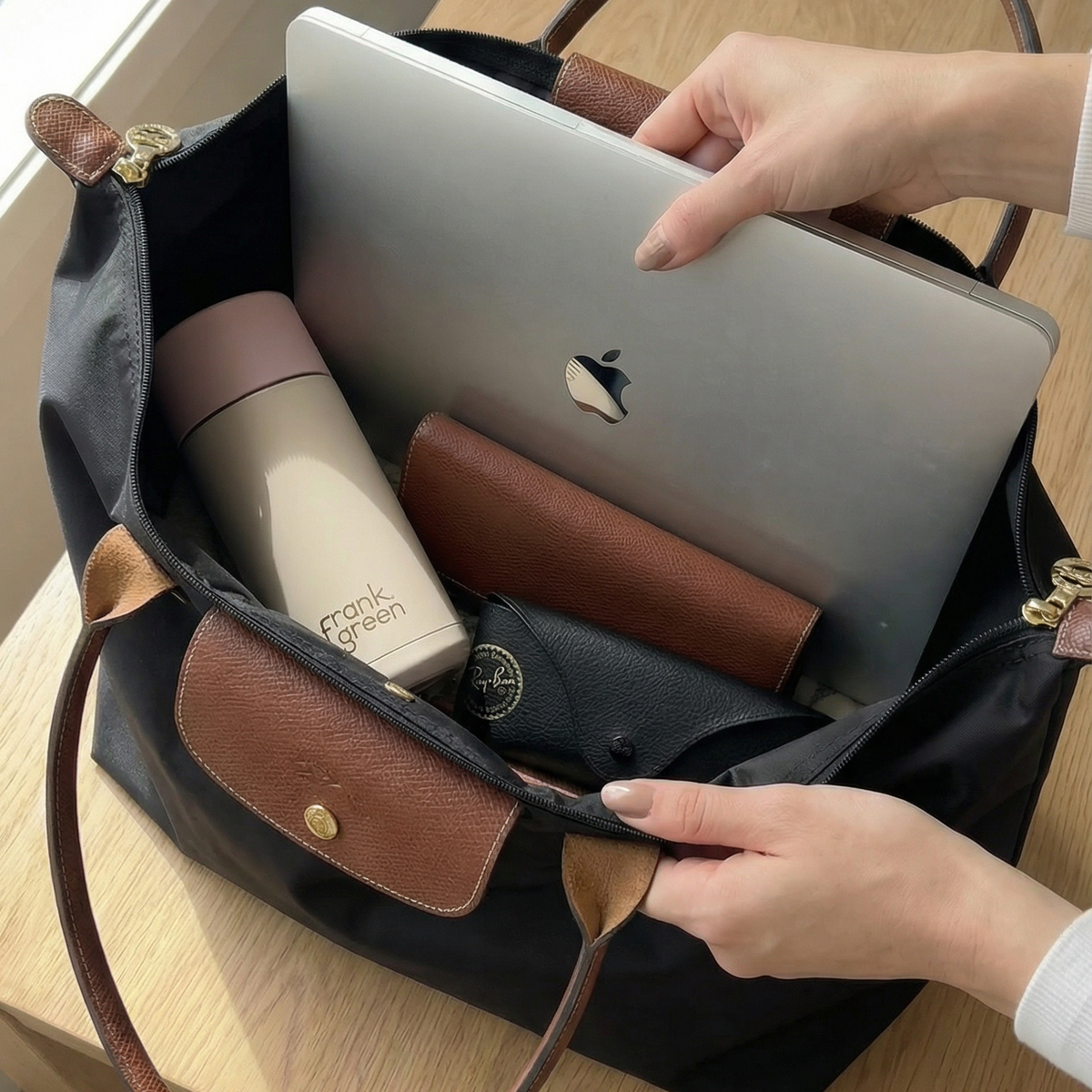 Longchamp Le Pliage Large Tote – Black