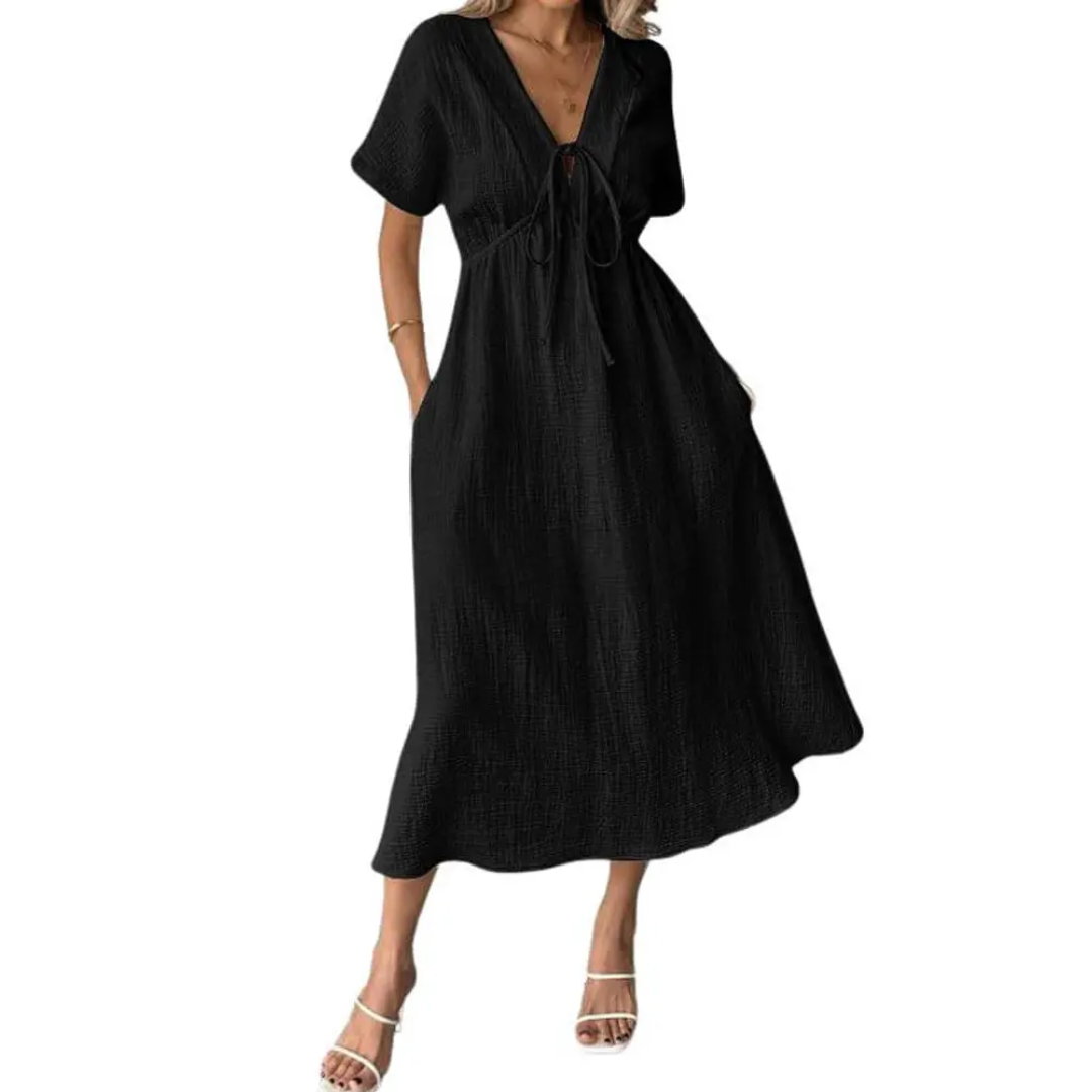 MAXI-JURK MET V-HALS VOOR DAMES
